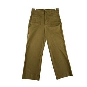 Bagatelle Collection Olive Green Wide Leg Crop Pant Womens Size 6 Stretch